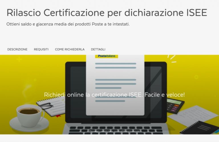 Risparmi o investimenti alle Poste? La documentazione ISEE si richiede online