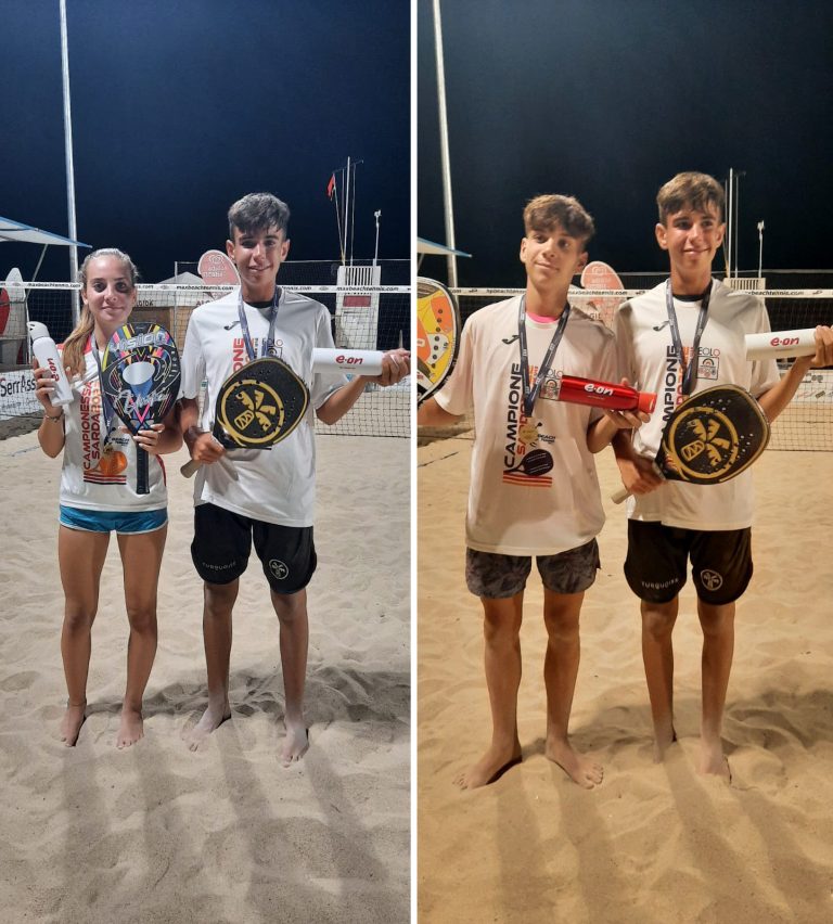 Beach tennis, nei regionali giovanili di doppio tanti successi per gli atleti oristanesi